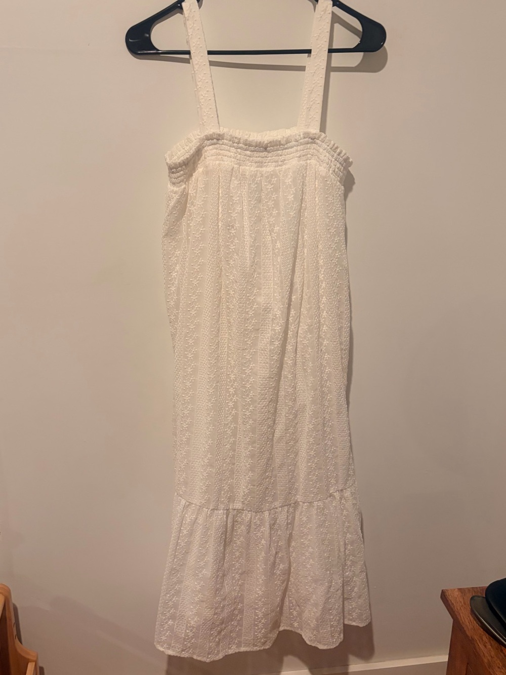 LOFT White Eyelet Sundress with Ruffle Hem